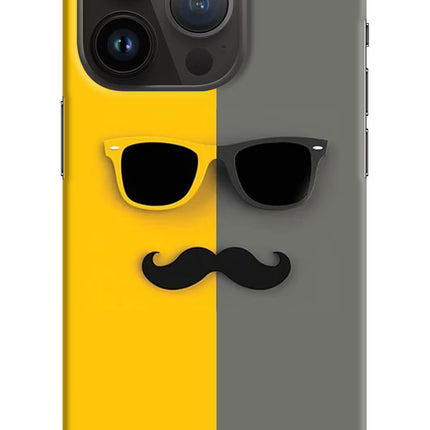 Sunglasses with Mustache iPhone 14 Pro Hard Case Back Cover by Casekaro