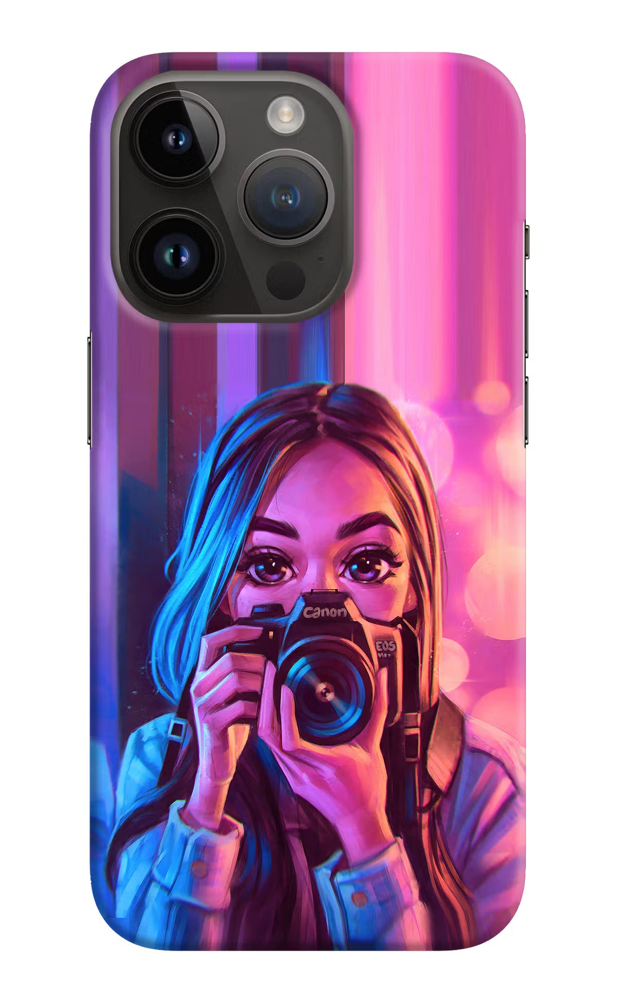 Girl Photographer iPhone 14 Pro Hard Case Back Cover by Casekaro