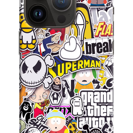 Sticker Bomb iPhone 14 Pro Hard Case Back Cover by Casekaro