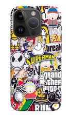 Sticker Bomb iPhone 14 Pro Hard Case Back Cover by Casekaro