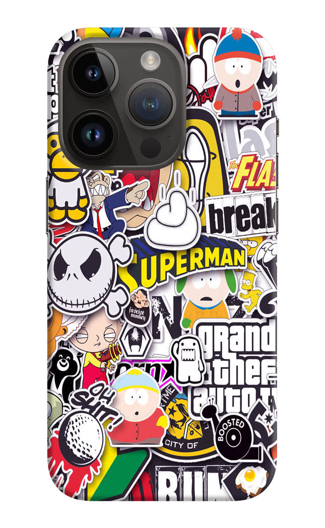 Sticker Bomb iPhone 14 Pro Hard Case Back Cover by Casekaro