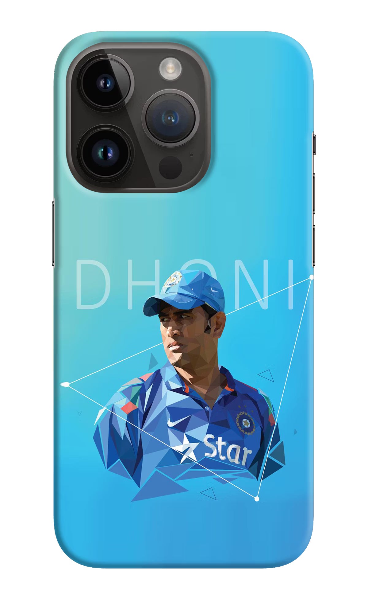 Dhoni Artwork iPhone 14 Pro Hard Case Back Cover by Casekaro