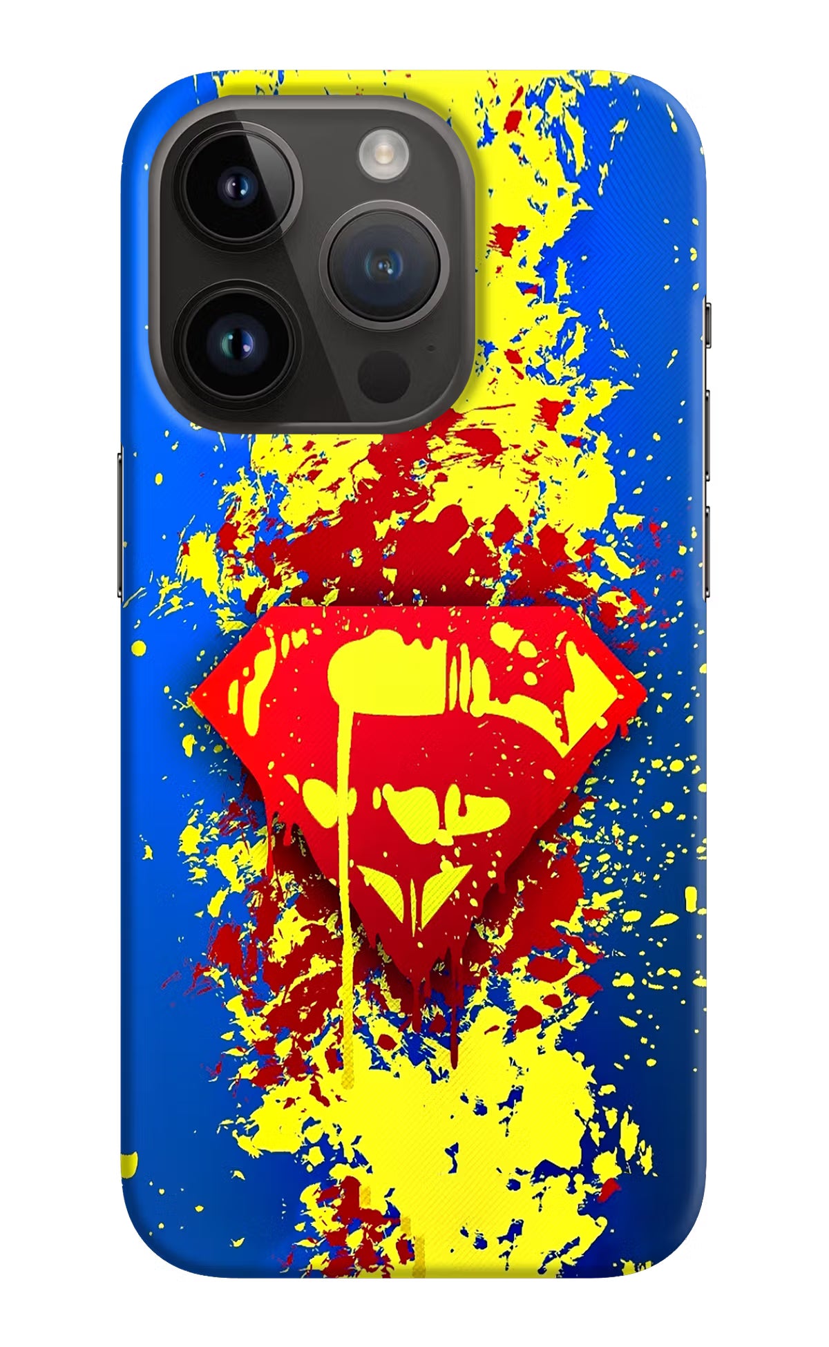 Superman logo iPhone 14 Pro Hard Case Back Cover by Casekaro