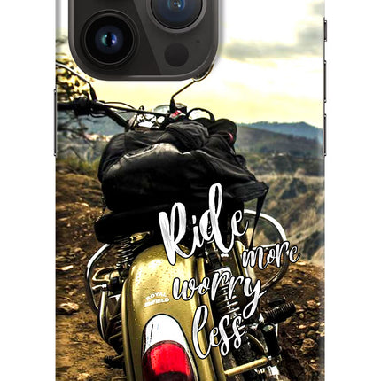 Ride More Worry Less iPhone 14 Pro Hard Case Back Cover by Casekaro