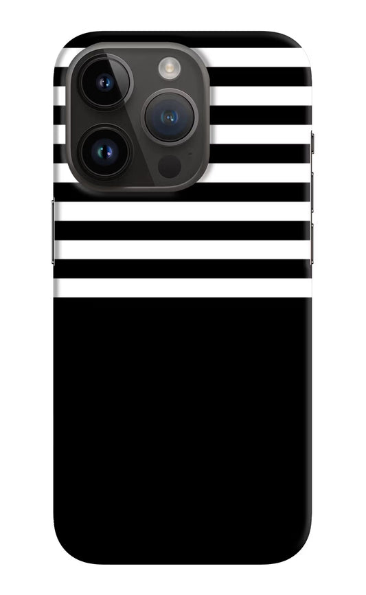 Black and White Print iPhone 14 Pro Hard Case Back Cover by Casekaro