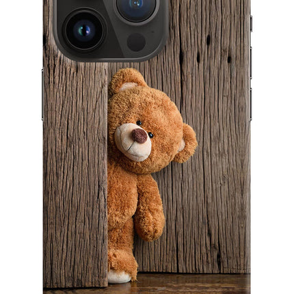 Teddy Wooden iPhone 14 Pro Hard Case Back Cover by Casekaro