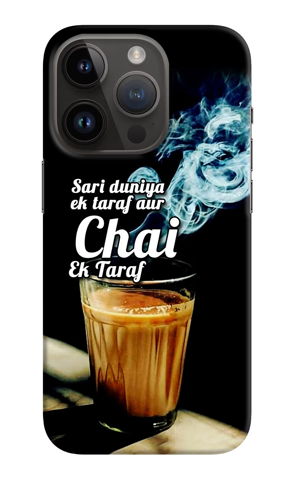 Chai Ek Taraf Quote iPhone 14 Pro Hard Case Back Cover by Casekaro
