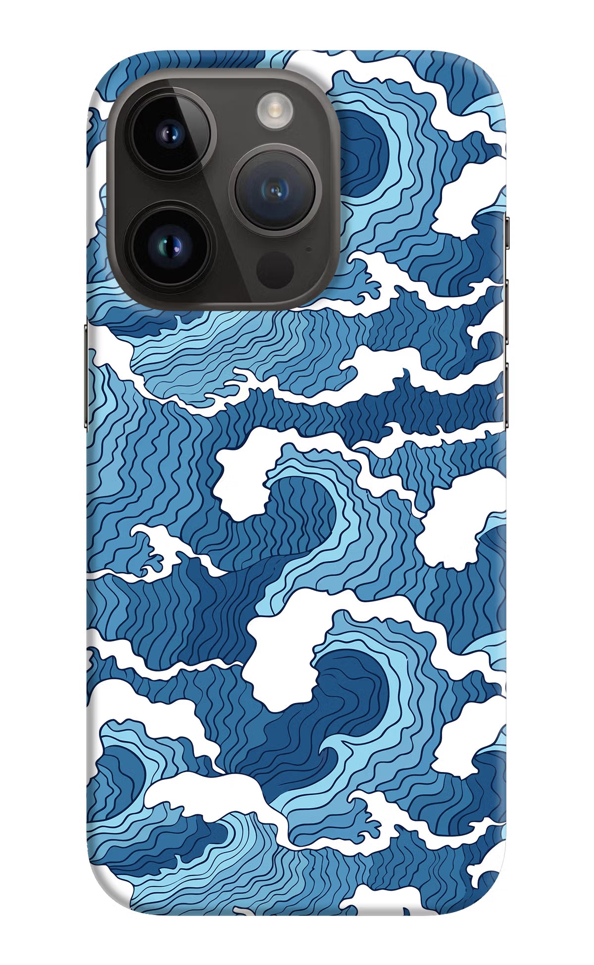 Blue Waves iPhone 14 Pro Hard Case Back Cover by Casekaro