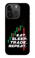 Eat Sleep Trade Repeat iPhone 14 Pro Hard Case Back Cover by Casekaro