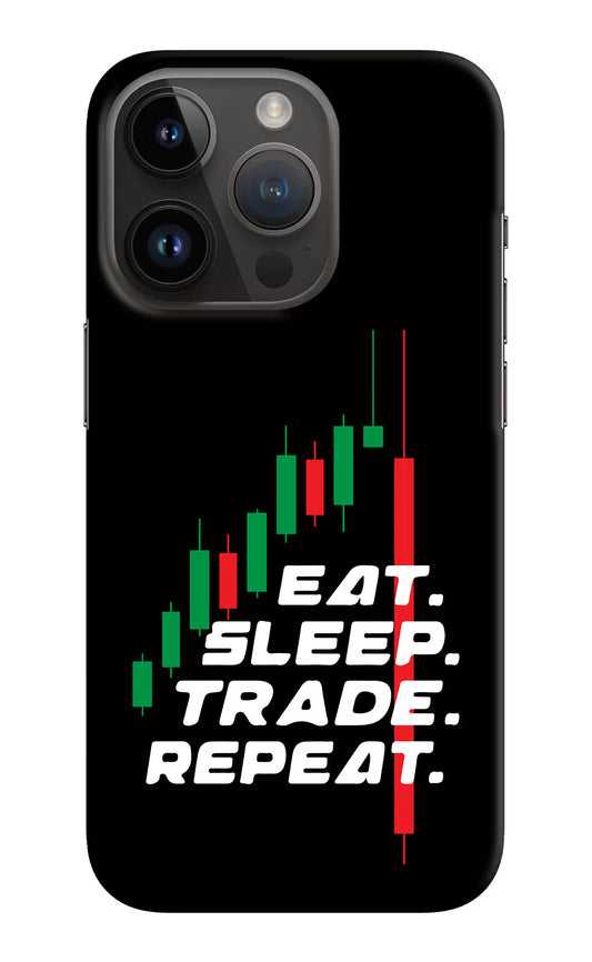 Eat Sleep Trade Repeat iPhone 14 Pro Hard Case Back Cover by Casekaro