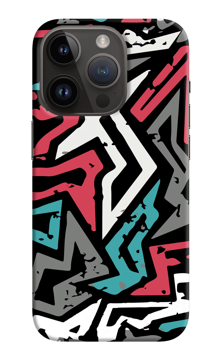 Geometric Graffiti iPhone 14 Pro Back Cover, Hard case