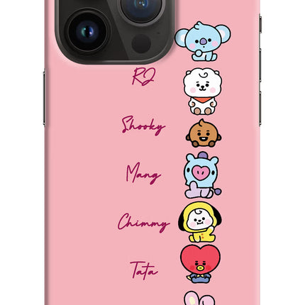 BTS names iPhone 14 Pro Hard Case Back Cover by Casekaro