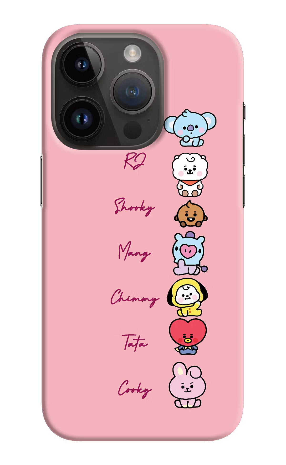 BTS names iPhone 14 Pro Hard Case Back Cover by Casekaro