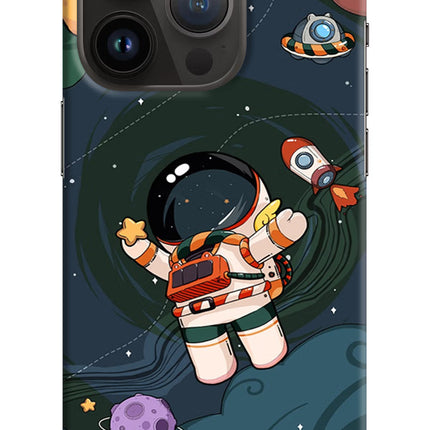 Cartoon Astronaut iPhone 14 Pro Hard Case Back Cover by Casekaro