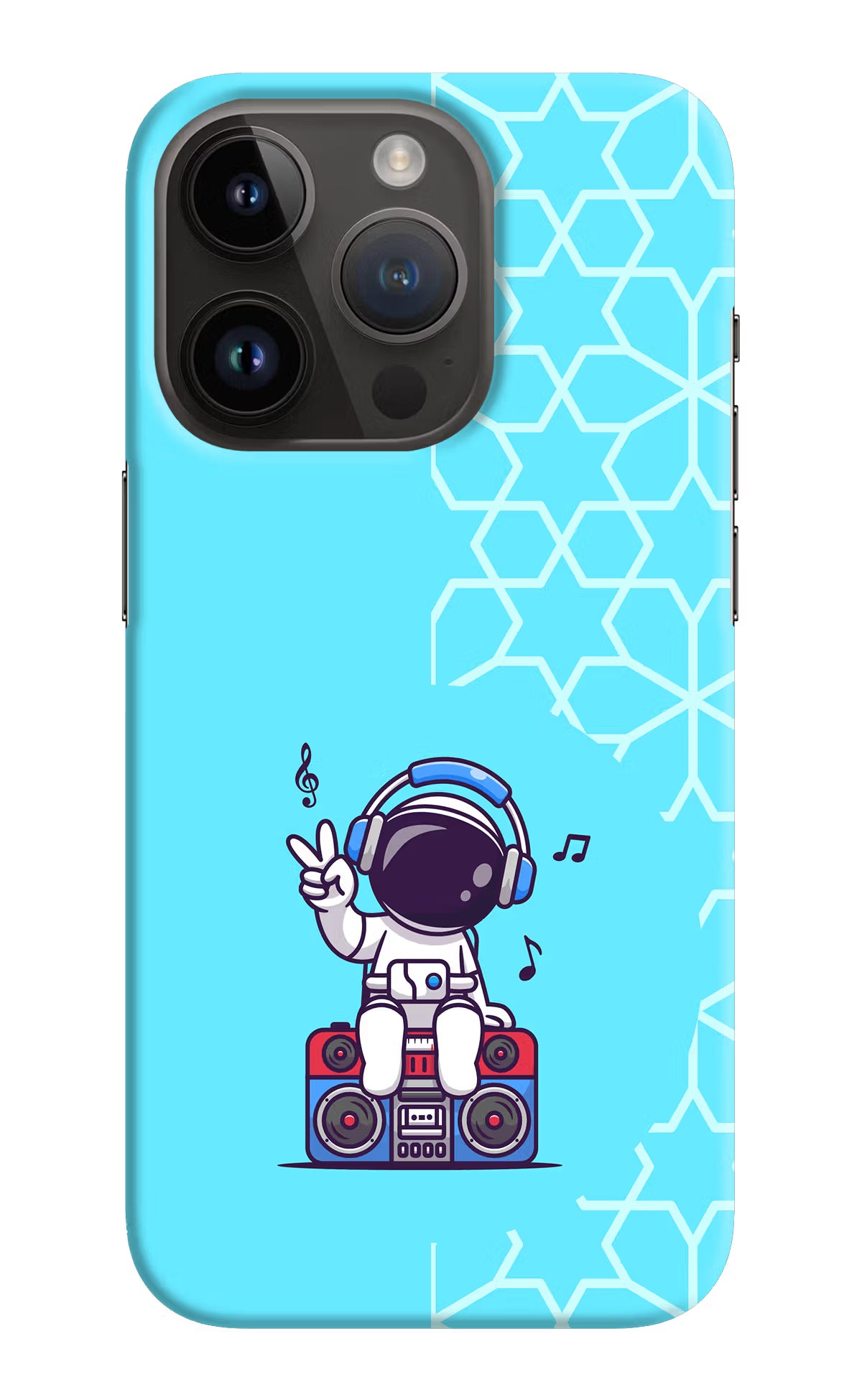 Cute Astronaut Chilling iPhone 14 Pro Hard Case Back Cover by Casekaro
