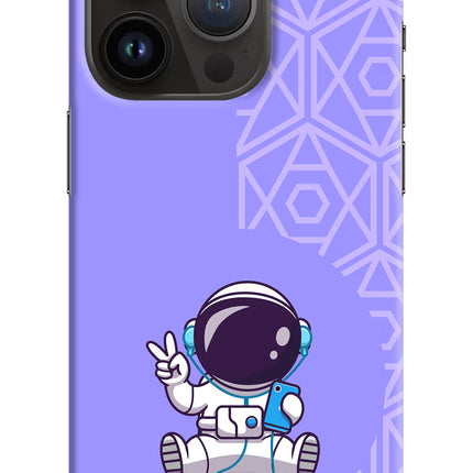 Cute Astronaut Chilling iPhone 14 Pro Hard Case Back Cover by Casekaro