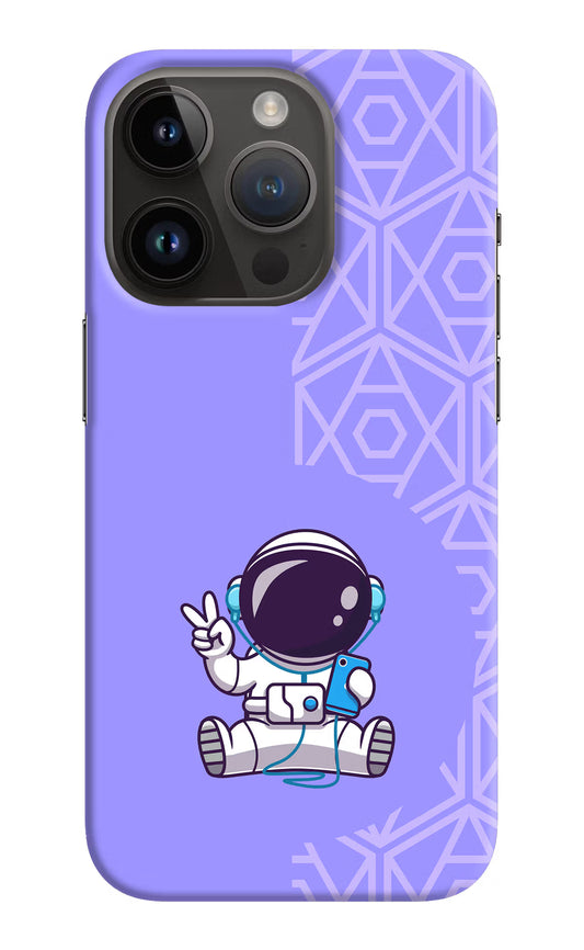 Cute Astronaut Chilling iPhone 14 Pro Hard Case Back Cover by Casekaro