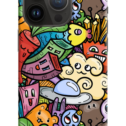 Veggie Doodle iPhone 14 Pro Hard Case Back Cover by Casekaro