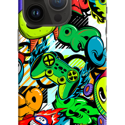 Game Doodle iPhone 14 Pro Hard Case Back Cover by Casekaro