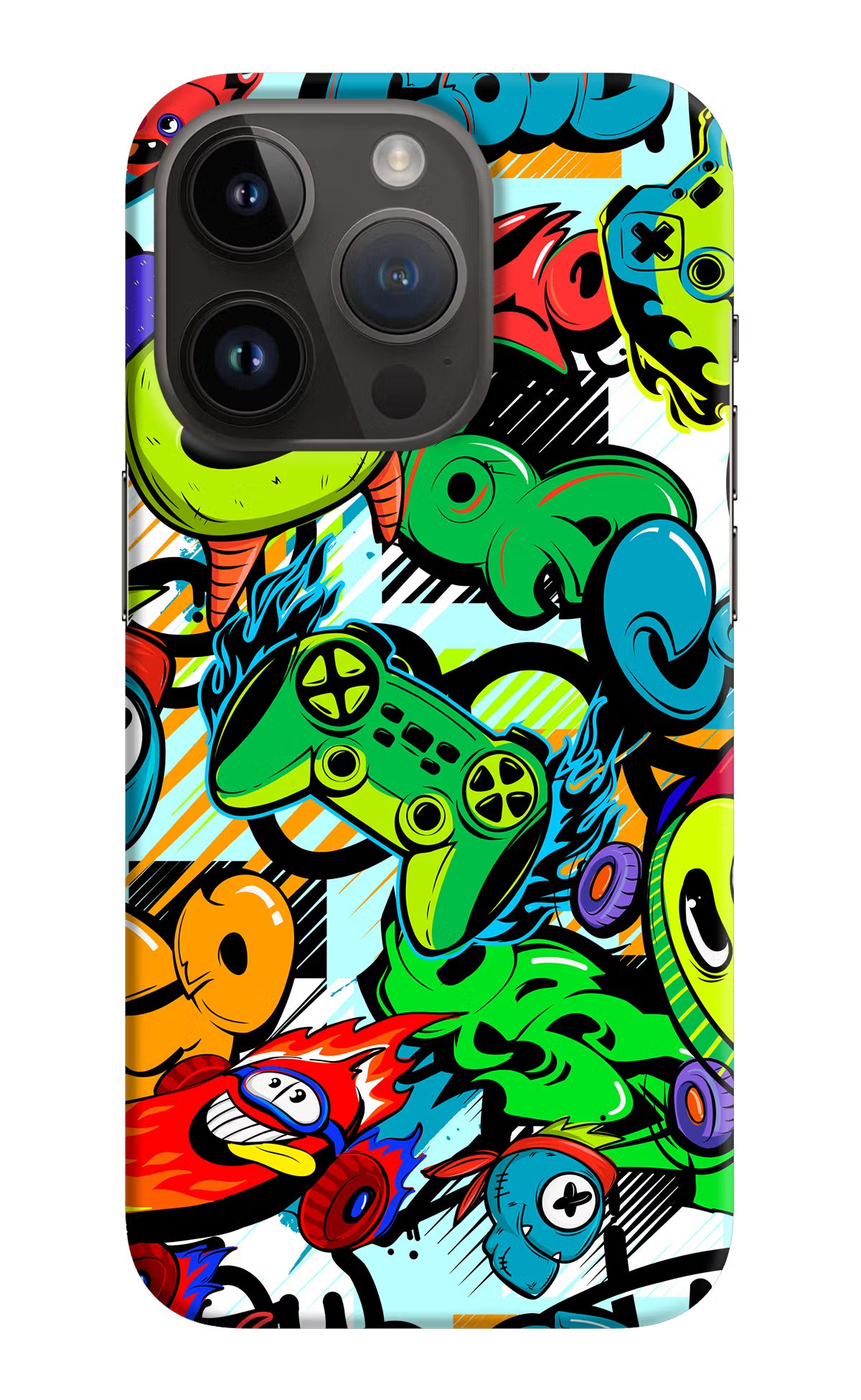 Game Doodle iPhone 14 Pro Hard Case Back Cover by Casekaro