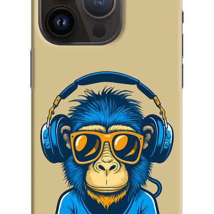 Monkey Headphone iPhone 14 Pro Hard Case Back Cover by Casekaro