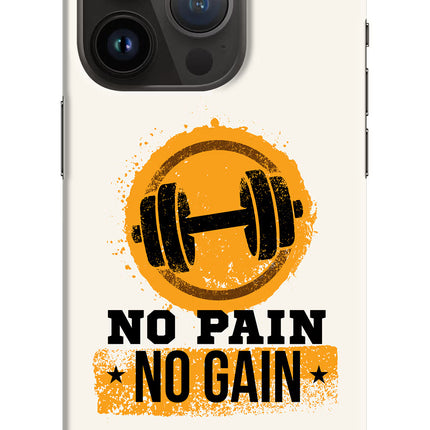 No Pain No Gain iPhone 14 Pro Hard Case Back Cover by Casekaro