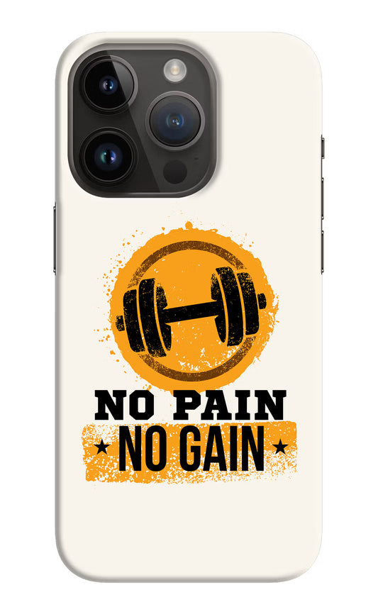 No Pain No Gain iPhone 14 Pro Hard Case Back Cover by Casekaro