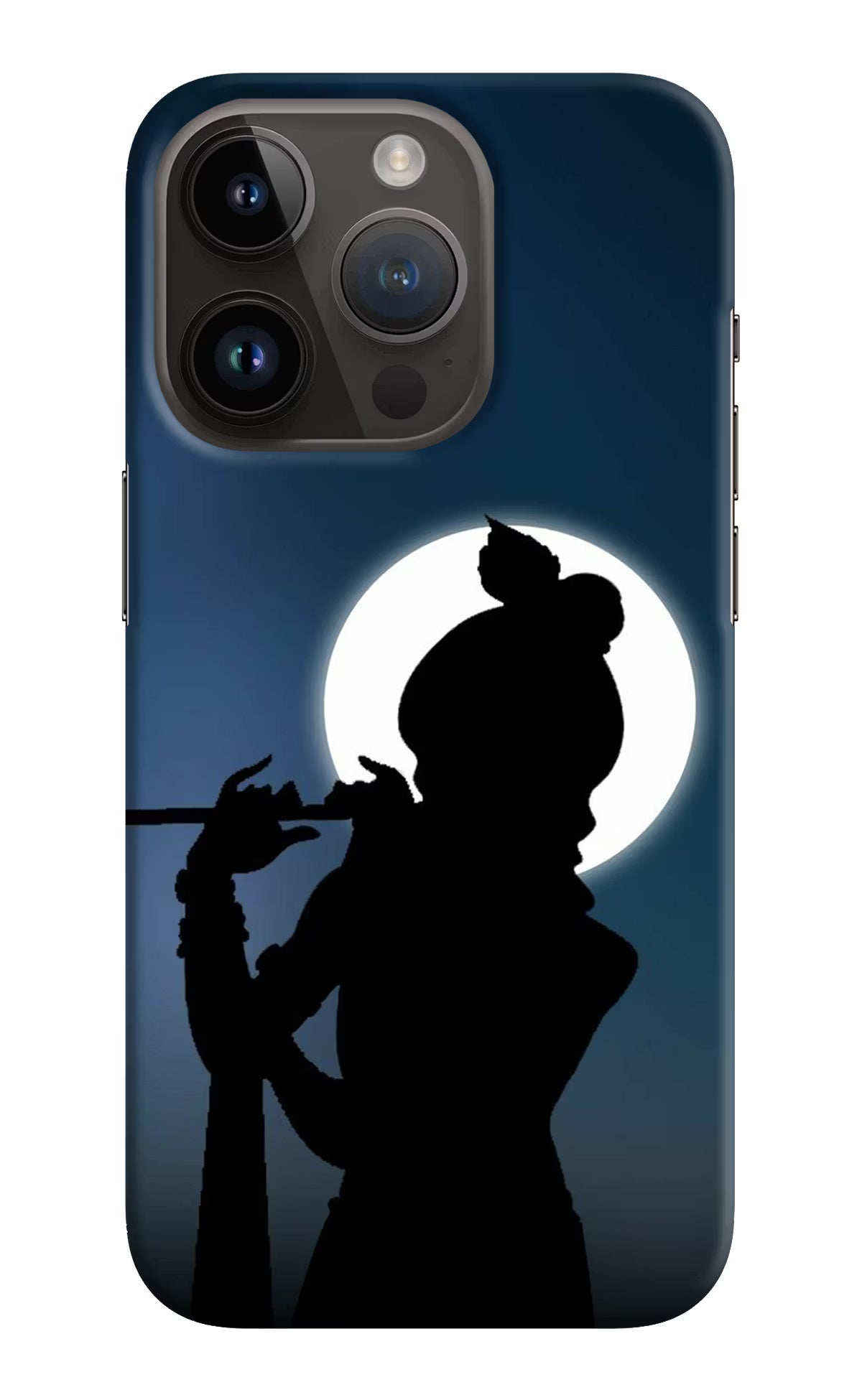 Shri Krishna Silhouette iPhone 14 Pro Hard Case Back Cover by Casekaro
