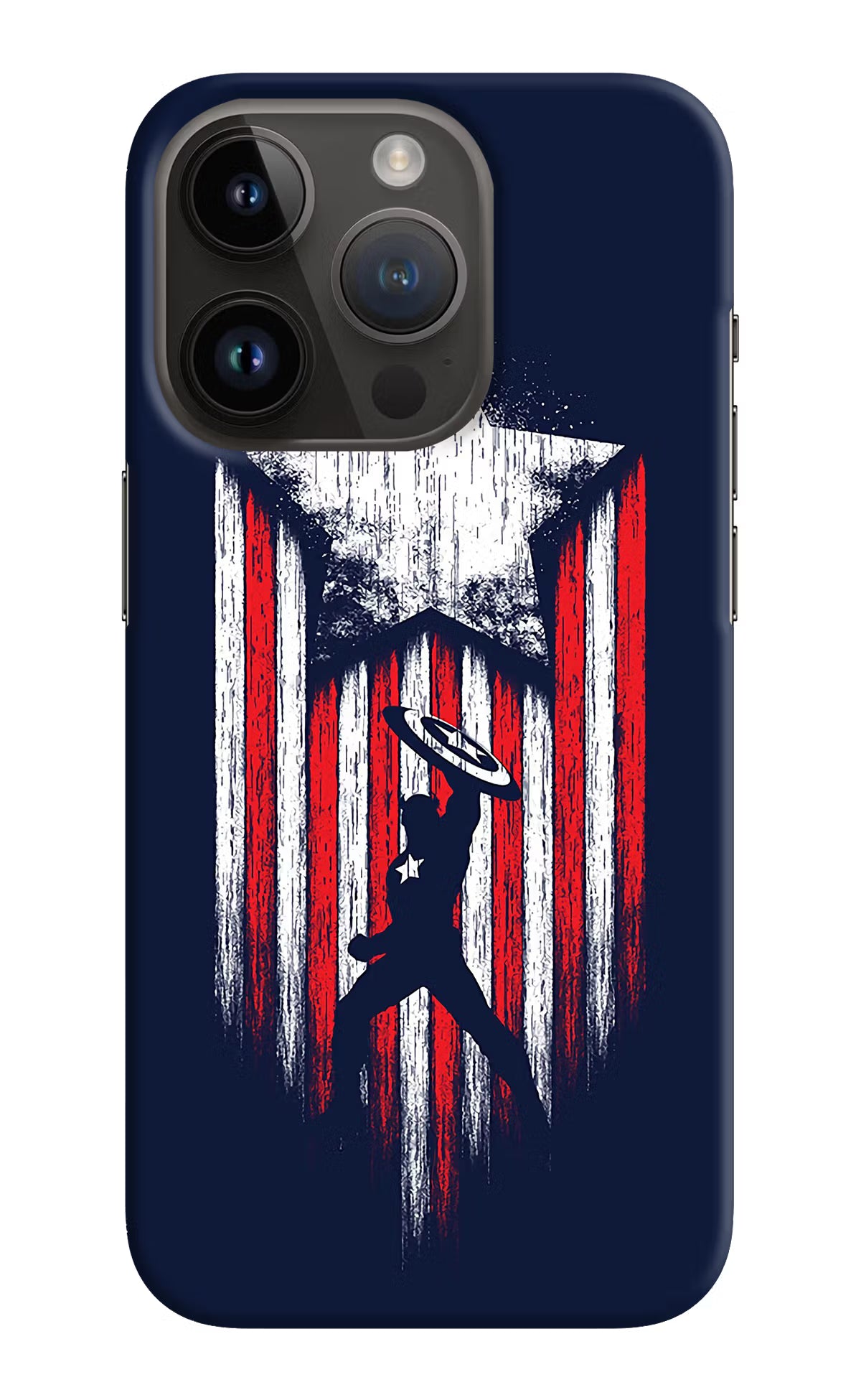 Captain America Marvel Art iPhone 14 Pro Hard Case Back Cover by Casekaro
