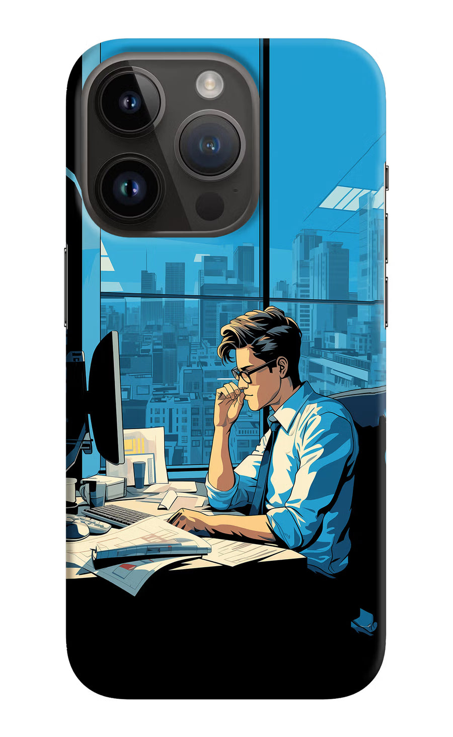 Focused Hustler (AI Generated) iPhone 14 Pro Back Cover, Hard case