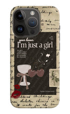 I am just a girl iPhone 14 Pro Hard Case Back Cover by Casekaro