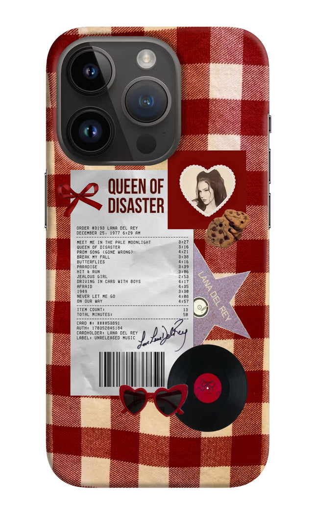 Queen of Disaster iPhone 14 Pro Hard Case Back Cover by Casekaro