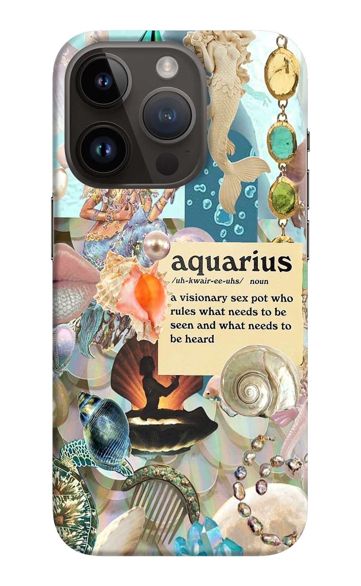 Aquarius Zodiac iPhone 14 Pro Hard Case Back Cover by Casekaro