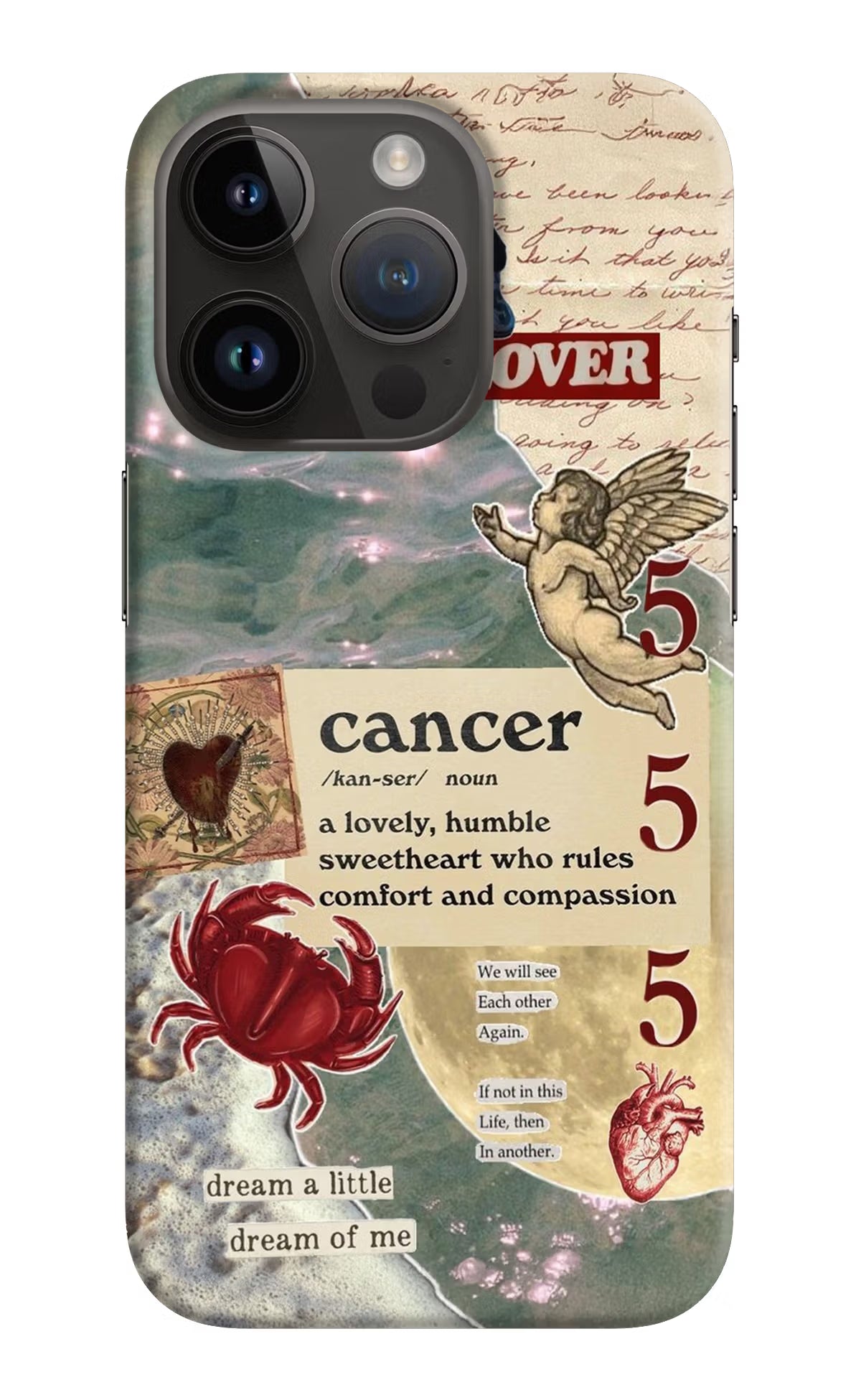 Cancer Zodiac iPhone 14 Pro Hard Case Back Cover by Casekaro