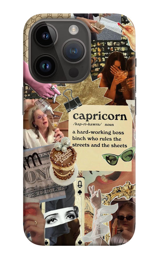 Capricorn Zodiac iPhone 14 Pro Hard Case Back Cover by Casekaro