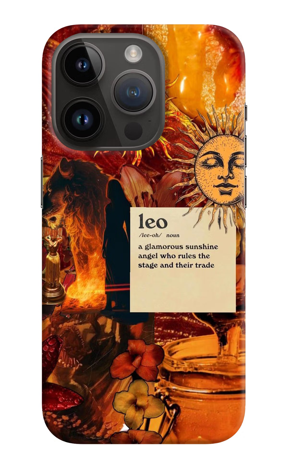 Leo Zodiac iPhone 14 Pro Hard Case Back Cover by Casekaro