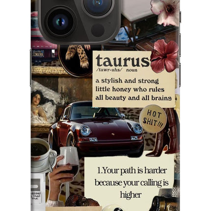 Taurus Zodiac iPhone 14 Pro Hard Case Back Cover by Casekaro