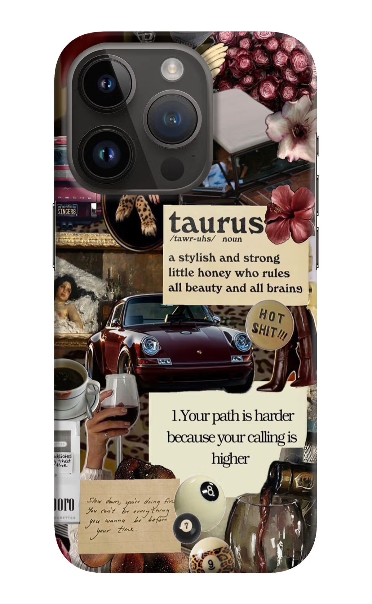 Taurus Zodiac iPhone 14 Pro Hard Case Back Cover by Casekaro