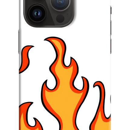 Fired Up – White iPhone 14 Pro Hard Case Back Cover by Casekaro