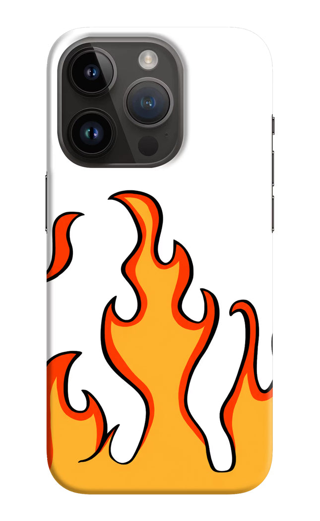 Fired Up – White iPhone 14 Pro Hard Case Back Cover by Casekaro