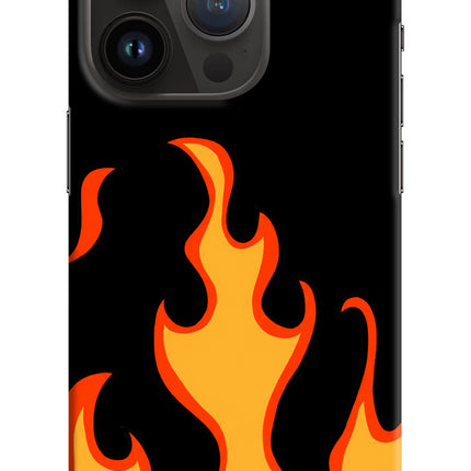 Fired Up – Black iPhone 14 Pro Hard Case Back Cover by Casekaro