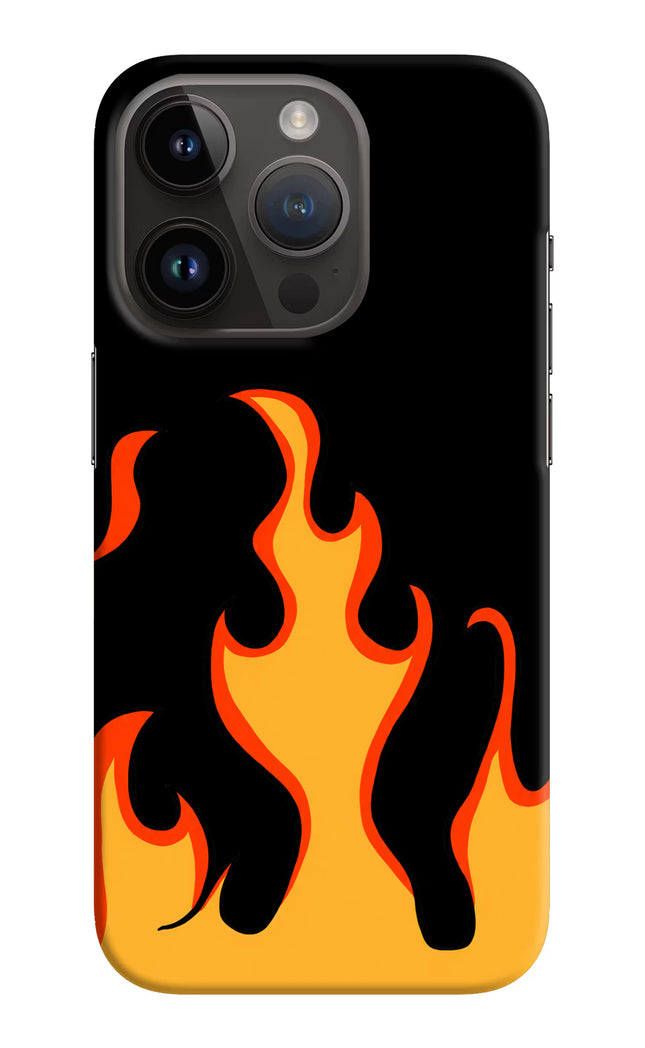 Fired Up – Black iPhone 14 Pro Hard Case Back Cover by Casekaro
