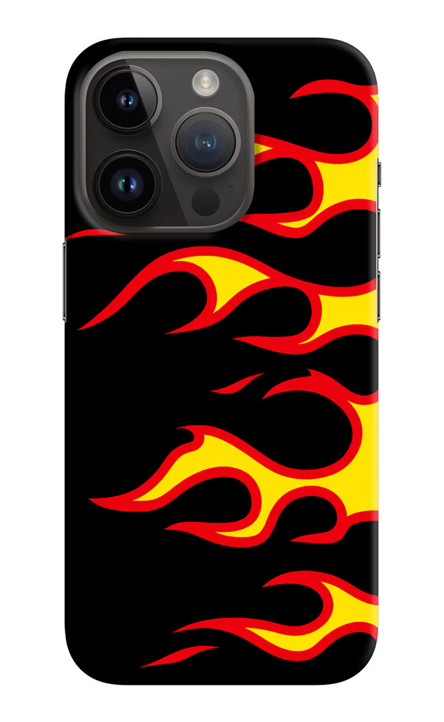Side Sweep Flames iPhone 14 Pro Hard Case Back Cover by Casekaro