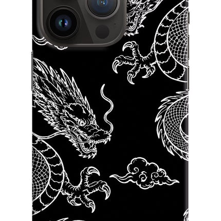Twin Dragons iPhone 14 Pro Hard Case Back Cover by Casekaro