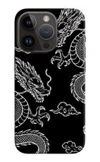 Twin Dragons iPhone 14 Pro Hard Case Back Cover by Casekaro