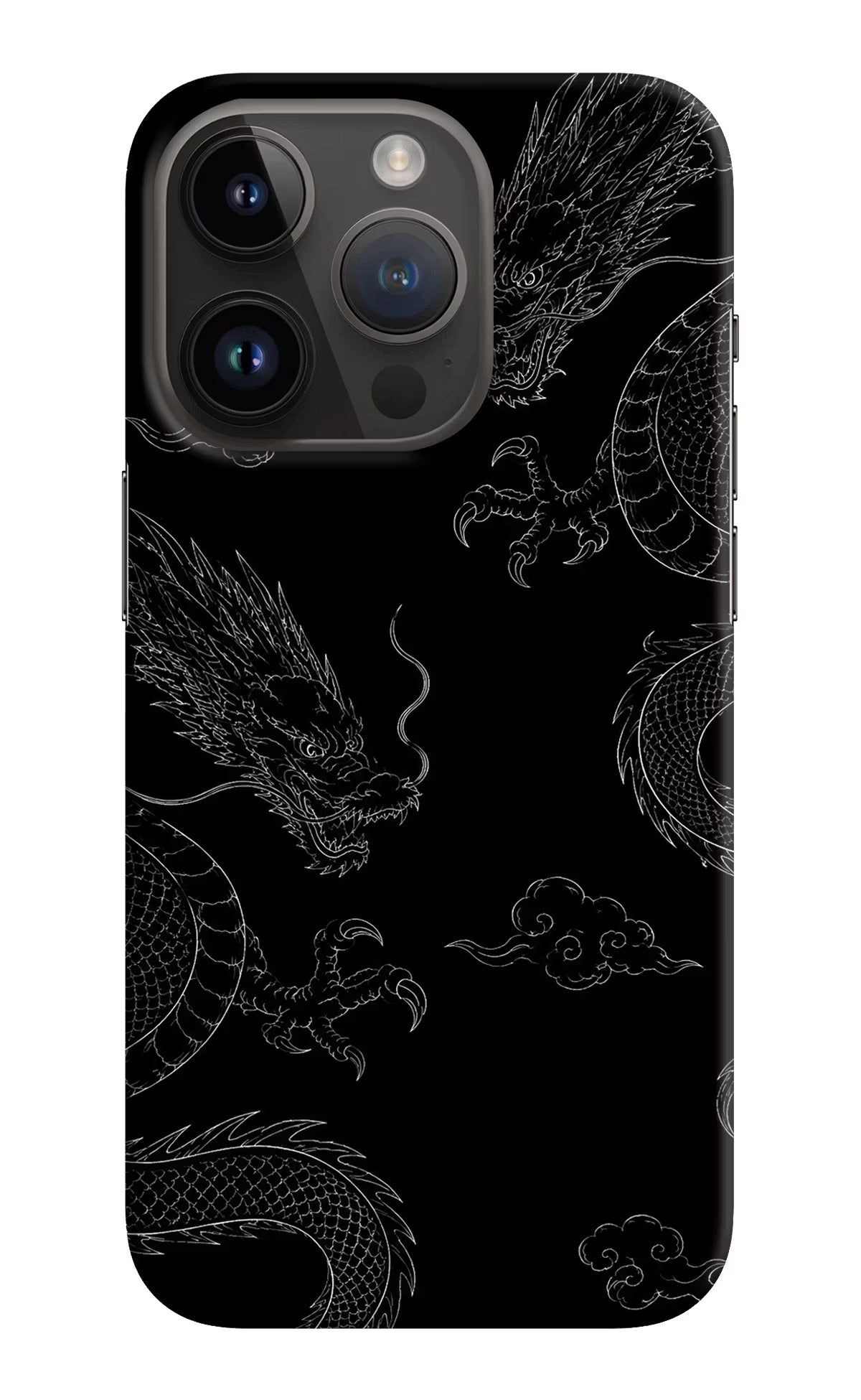 Twin Dragons iPhone 14 Pro Hard Case Back Cover by Casekaro