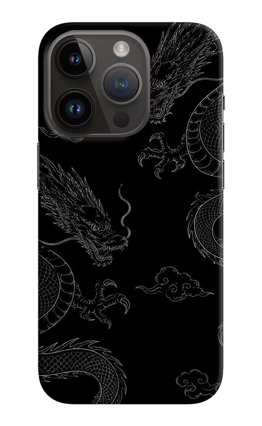 Twin Dragons iPhone 14 Pro Hard Case Back Cover by Casekaro