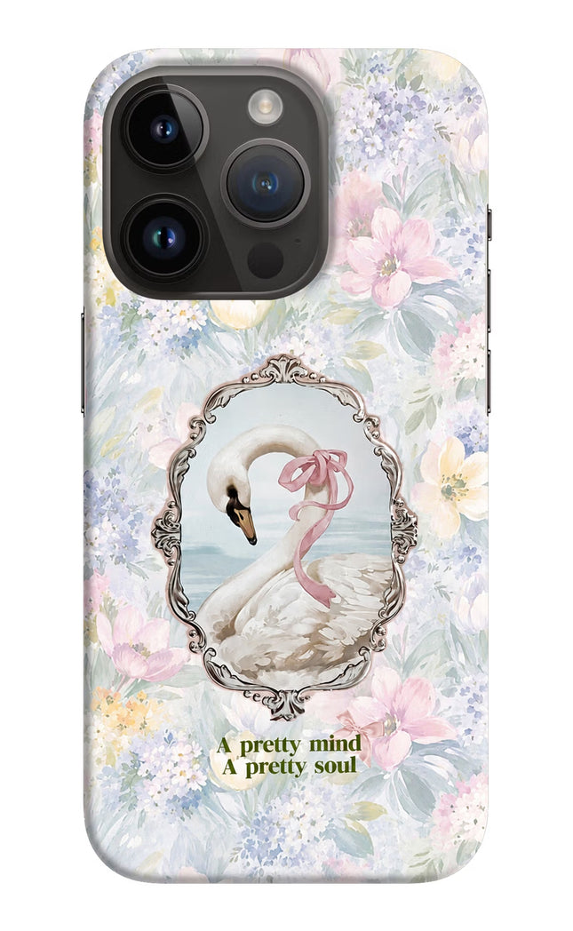 Pretty Mind Pretty Soul iPhone 14 Pro Hard Case Back Cover by Casekaro