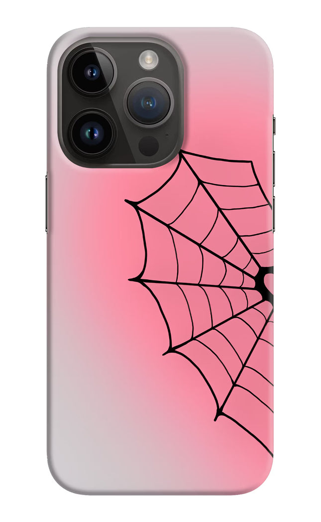 Pink Web iPhone 14 Pro Hard Case Back Cover by Casekaro