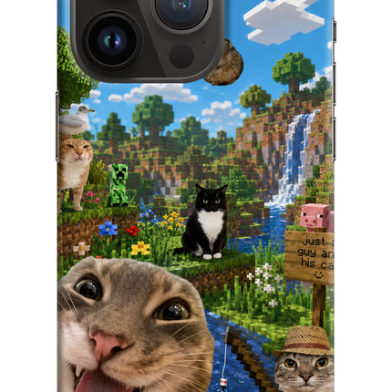 Minecraft Cat Chaos iPhone 14 Pro Hard Case Back Cover by Casekaro